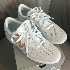 New Balance Women's Cream and Tan Sneakers